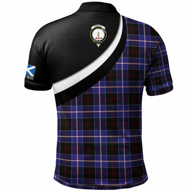 Scottish Dunlop Clan Crest Tartan Polo Shirt - Scotland Forever Style Back Side Tartan Plaid