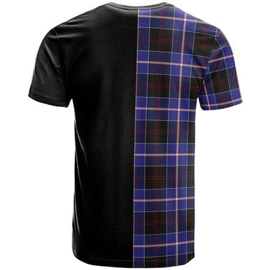 Scottish Dunlop Clan Crest Tartan T-Shirt Half in Me Back Side Tartan Plaid
