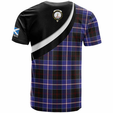 Scottish Dunlop Clan Crest Tartan T-Shirt - Scotland Forever Style Back Side Tartan Plaid