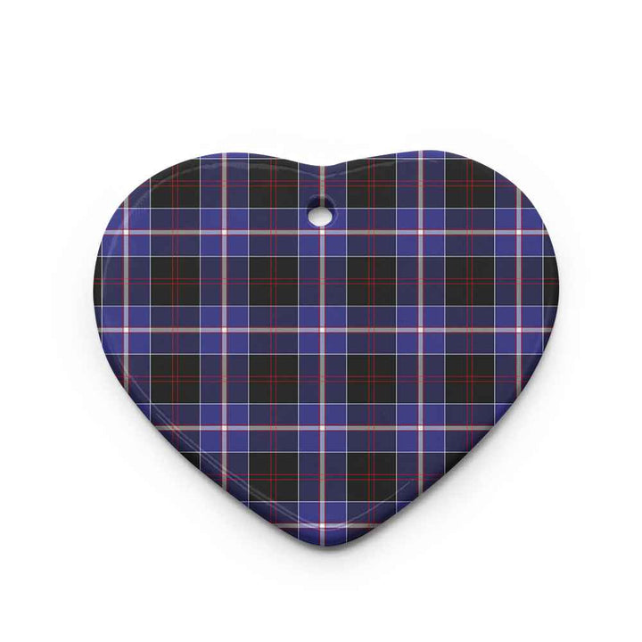 Scottish Dunlop Modern Clan Tartan Ceramic Ornament Heart Shape Tartan Plaid