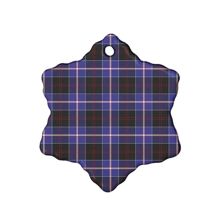 Scottish Dunlop Modern Clan Tartan Ceramic Ornament Snow Flake Shape Tartan Plaid