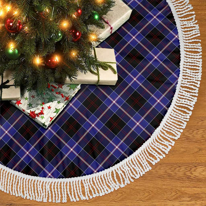 Scottish Dunlop Modern Clan Tartan Christmas Tree Skirt Tassels 2 Tartan Plaid