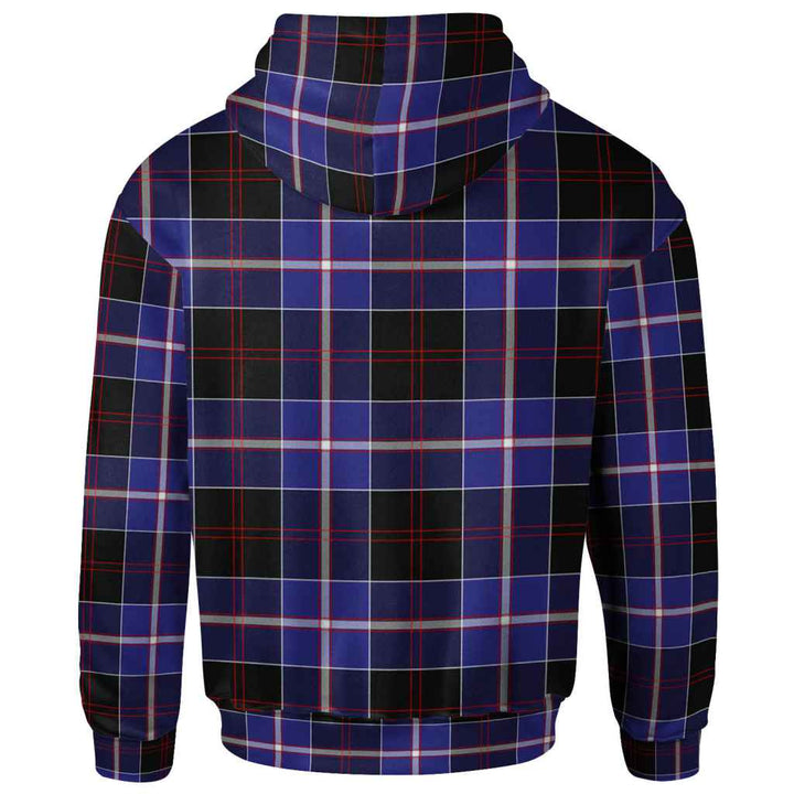 Scottish Dunlop Modern Clan Tartan Hoodie Back Side Tartan Plaid