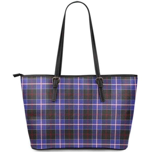 Scottish Dunlop Modern Clan Tartan Leather Tote Tartan Plaid