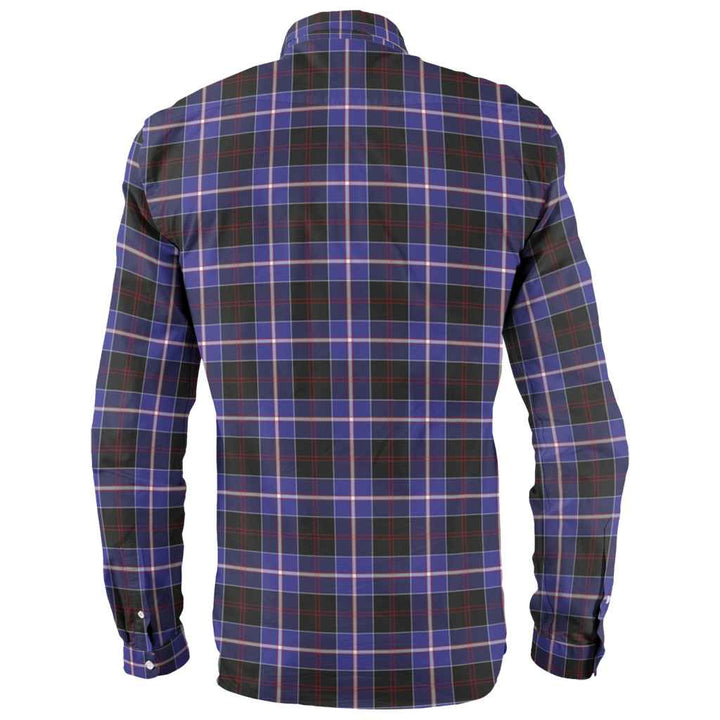 Scottish Dunlop Modern Clan Tartan Long Sleeve Shirt Back Side Tartan Plaid