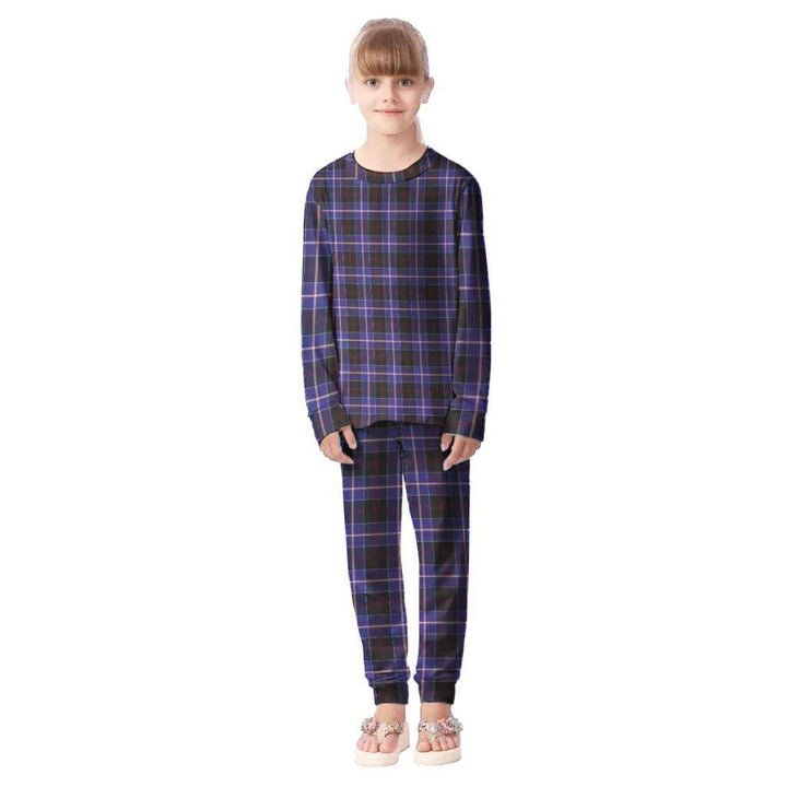 Scottish Dunlop Modern Clan Tartan Pajama Set Kid Front Side Tartan Plaid