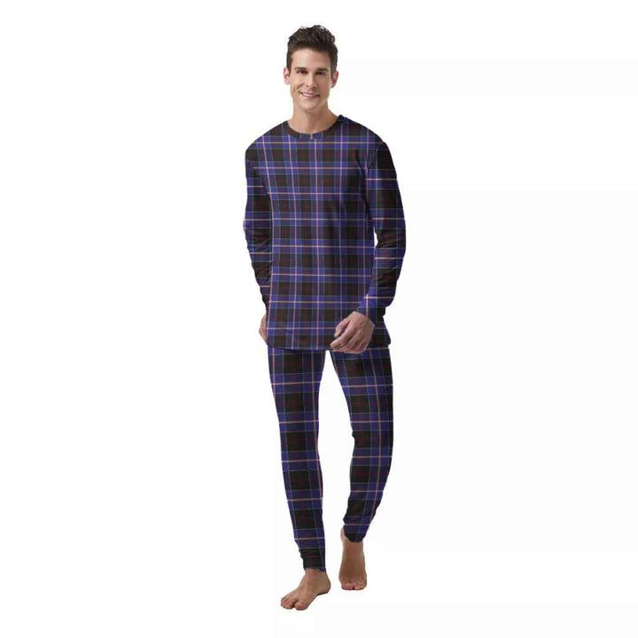 Scottish Dunlop Modern Clan Tartan Pajama Set  Men Front Side Tartan Plaid