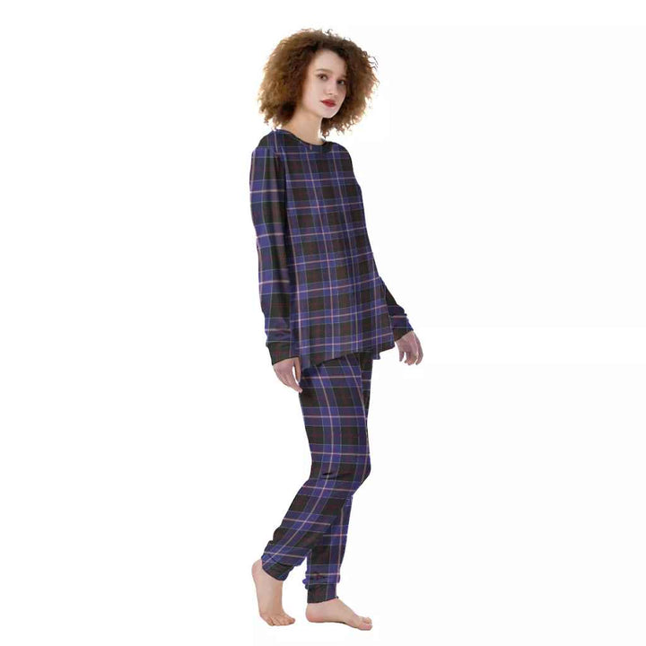 Scottish Dunlop Modern Clan Tartan Pajama Set Women Front Side Tartan Plaid