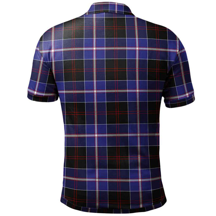 Scottish Dunlop Modern Clan Tartan Polo Shirt Back Side Tartan Plaid