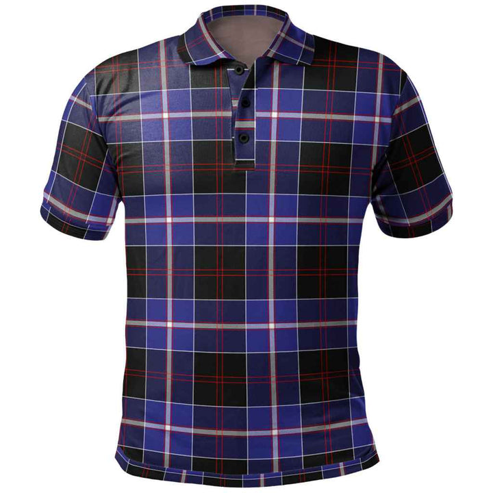Scottish Dunlop Modern Clan Tartan Polo Shirt Front Side Tartan Plaid