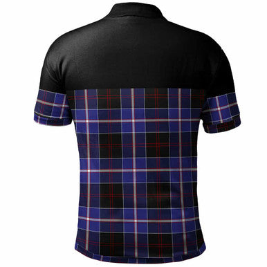 Scottish Dunlop Modern Clan Tartan Polo Shirt - Horizontal Style Back Side Tartan Plaid