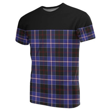 Scottish Dunlop Modern Clan Tartan T-Shirt Horizontal Style Front Side Tartan Plaid