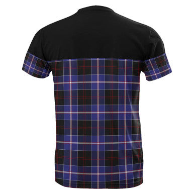 Scottish Dunlop Modern Clan Tartan T-Shirt Horizontal Style Back Side Tartan Plaid