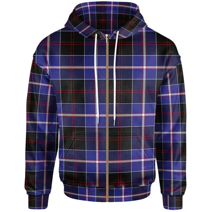 Scottish Dunlop Modern Clan Tartan Hoodie Zip Tartan Plaid