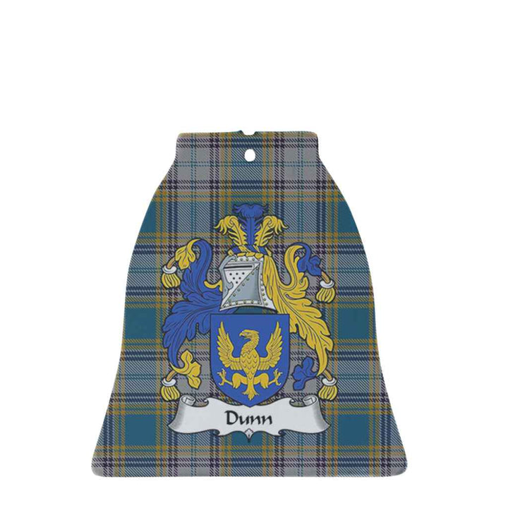 Scottish Dunn Clan Crest Tartan Ceramic Ornament Bell Shape Tartan Plaid