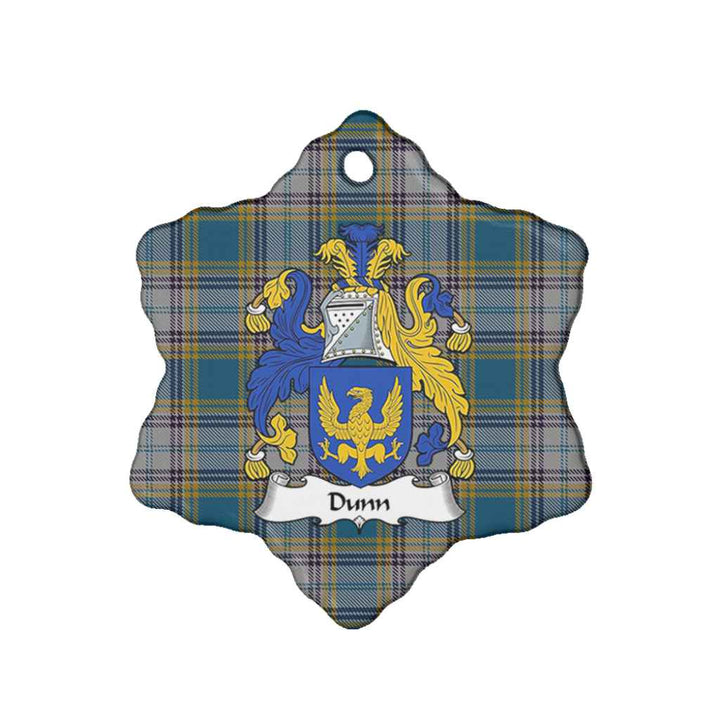 Scottish Dunn Clan Crest Tartan Ceramic Ornament Snow Flake Shape Tartan Plaid