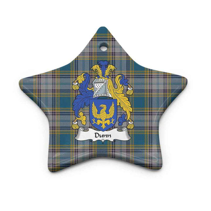 Scottish Dunn Clan Crest Tartan Ceramic Ornament Star Shape Tartan Plaid