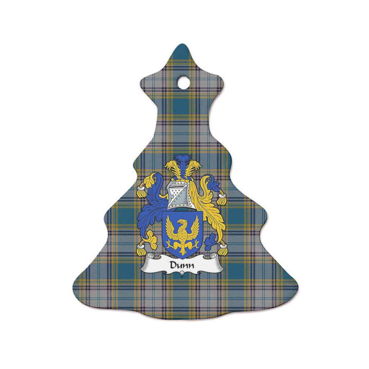 Scottish Dunn Clan Crest Tartan Ceramic Ornament Tree Shape Tartan Plaid