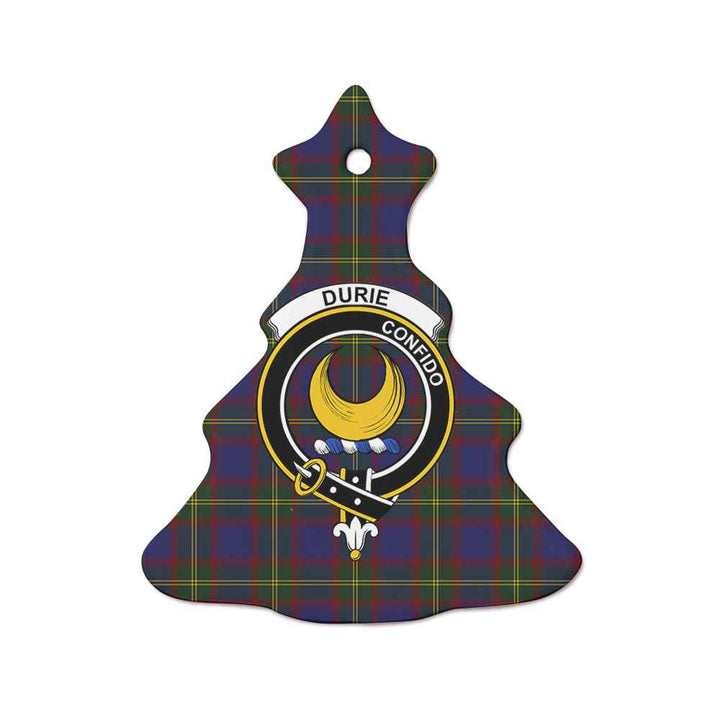 Scottish Durie Clan Crest Tartan Ceramic Ornament Tree Shape Tartan Plaid