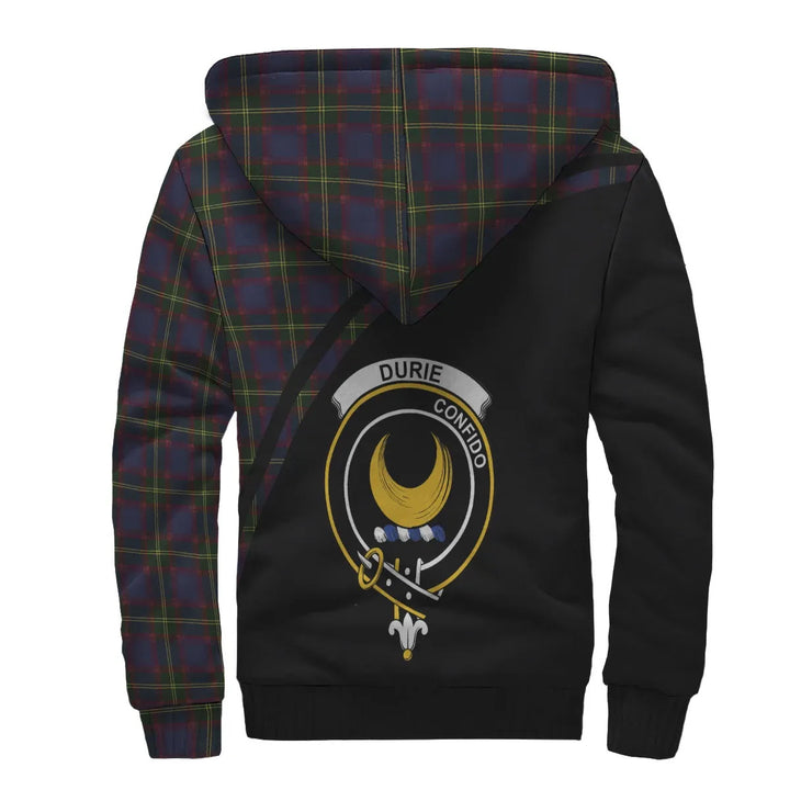 Scottish Durie Clan Crest Tartan Curve Sherpa Hoodie