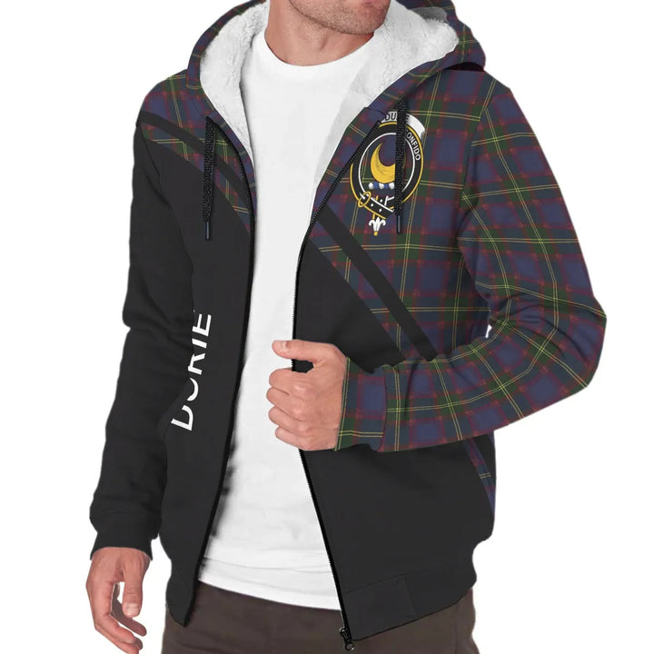Scottish Durie Clan Crest Tartan Curve Sherpa Hoodie