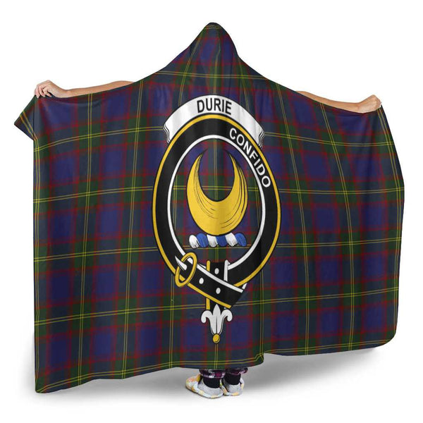 Scottish Durie Clan Crest Tartan Hooded Blanket Tartan Plaid 2
