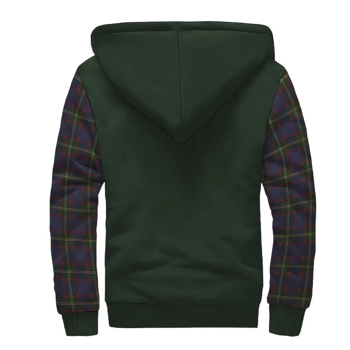 Scottish Durie Clan Crest Tartan Plaid Sleeve Sherpa Hoodie