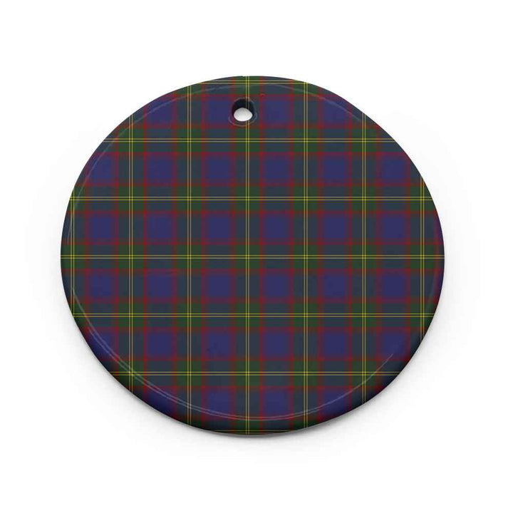 Scottish Durie Clan Tartan Ceramic Ornament Circle Shape Tartan Plaid