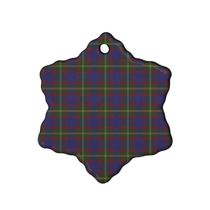 Scottish Durie Clan Tartan Ceramic Ornament Snow Flake Shape Tartan Plaid
