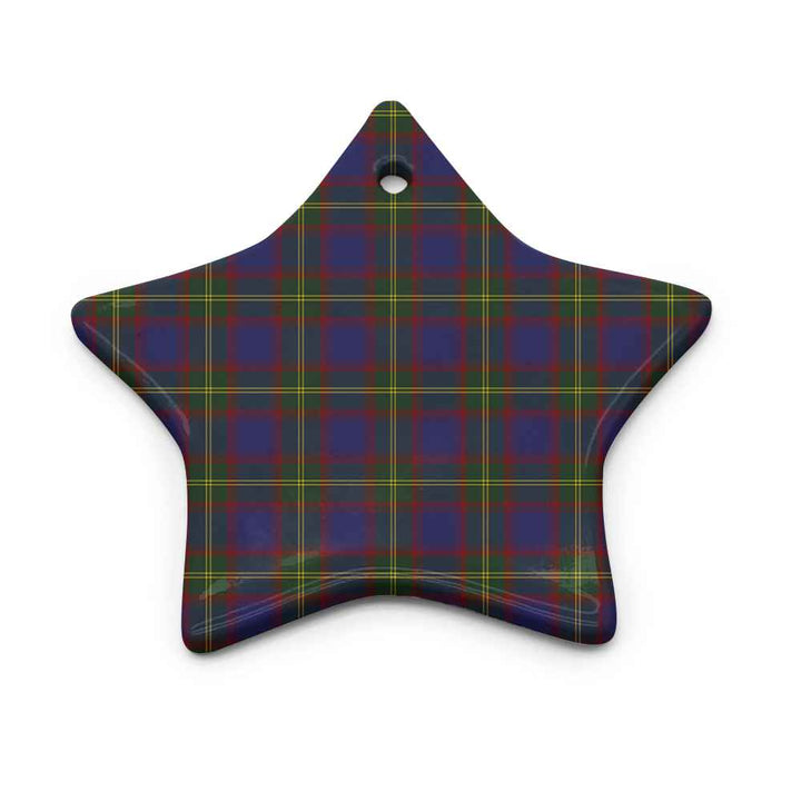Scottish Durie Clan Tartan Ceramic Ornament Star Shape Tartan Plaid