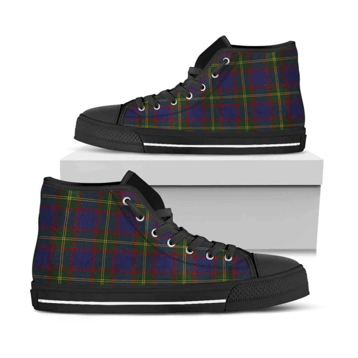 Scottish Durie Clan Tartan High Top Shoes Black Sole Tartan Plaid