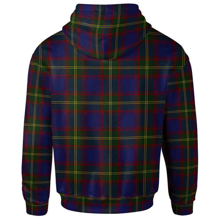 Scottish Durie Clan Tartan Hoodie Back Side Tartan Plaid