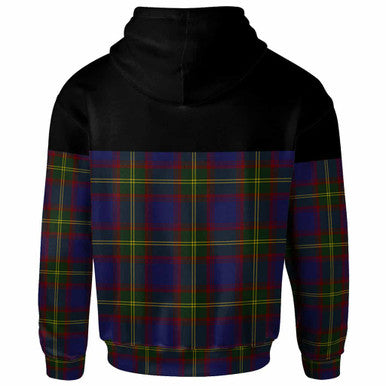 Scottish Durie Clan Tartan Hoodie - Horizontal Style Back Side Tartan Plaid
