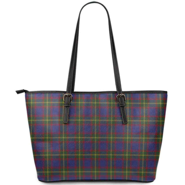 Scottish Durie Clan Tartan Leather Tote Tartan Plaid