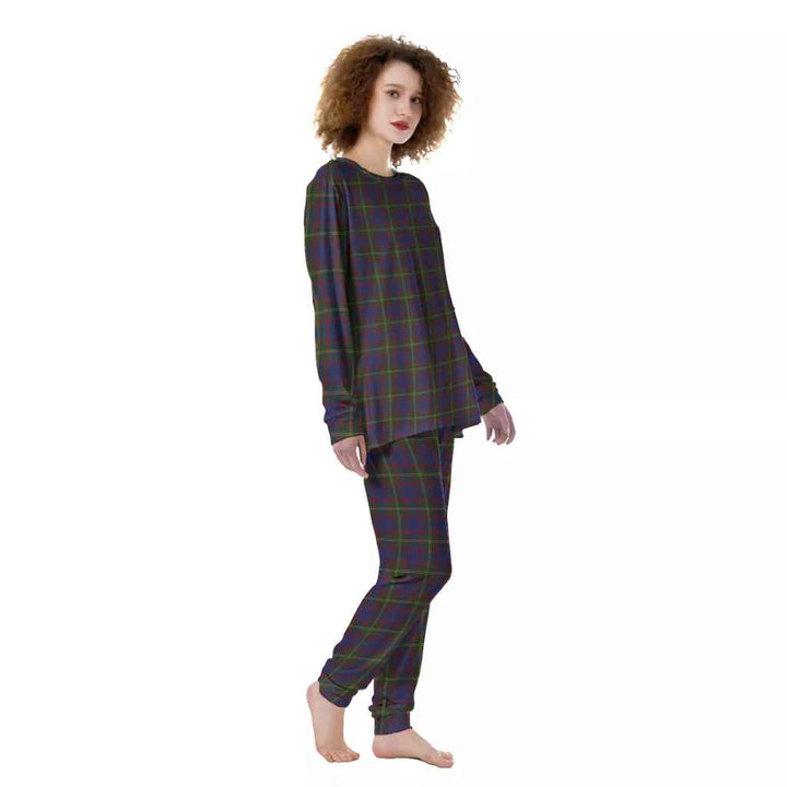 Scottish Durie Clan Tartan Pajama Set Women Front Side Tartan Plaid
