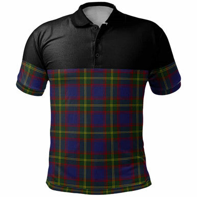 Scottish Durie Clan Tartan Polo Shirt - Horizontal Style Front Side Tartan Plaid