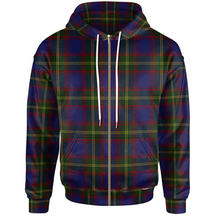 Scottish Durie Clan Tartan Hoodie Zip Tartan Plaid