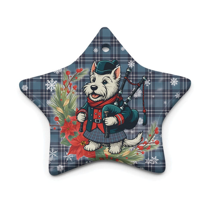 Scottish Earl of St Andrews Clan Tartan Ceramic Ornament Cute Scottish Terrier Dog Star Style Tartan Plaid
