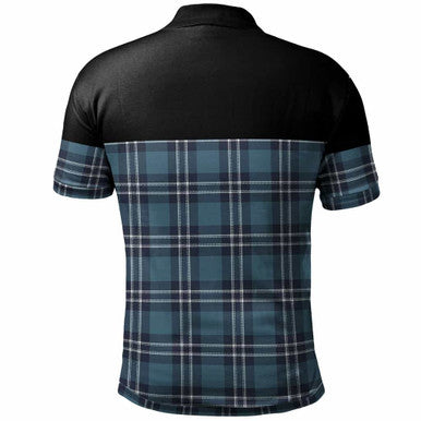 Scottish Earl of St Andrews Clan Tartan Polo Shirt - Horizontal Style Back Side Tartan Plaid