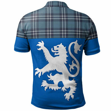 Scottish Earl of St Andrews Clan Tartan Polo Shirt - Lion Rampant of Scotland With Flag Back Side Tartan Plaid