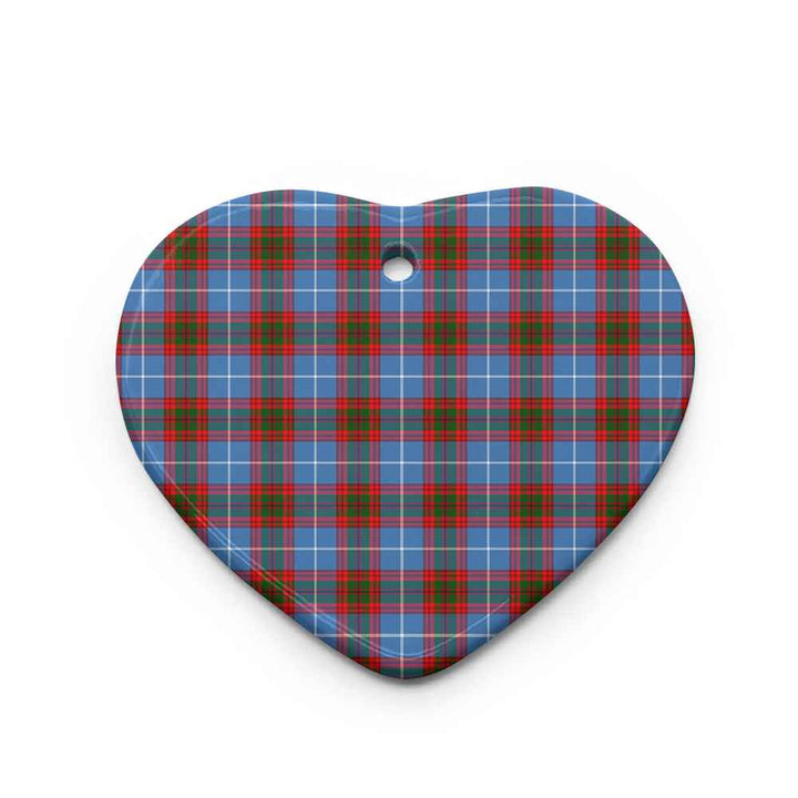 Scottish Edinburgh District Clan Tartan Ceramic Ornament Heart Shape Tartan Plaid