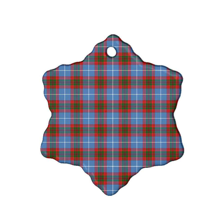 Scottish Edinburgh District Clan Tartan Ceramic Ornament Snow Flake Shape Tartan Plaid