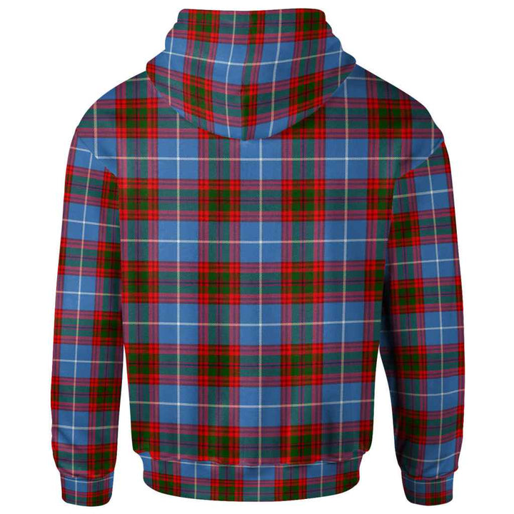 Scottish Edinburgh District Clan Tartan Hoodie Back Side Tartan Plaid