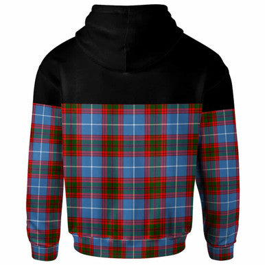 Scottish Edinburgh District Clan Tartan Hoodie - Horizontal Style Back Side Tartan Plaid