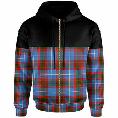 Scottish Edinburgh District Clan Tartan Hoodie - Horizontal Style Zip Tartan Plaid