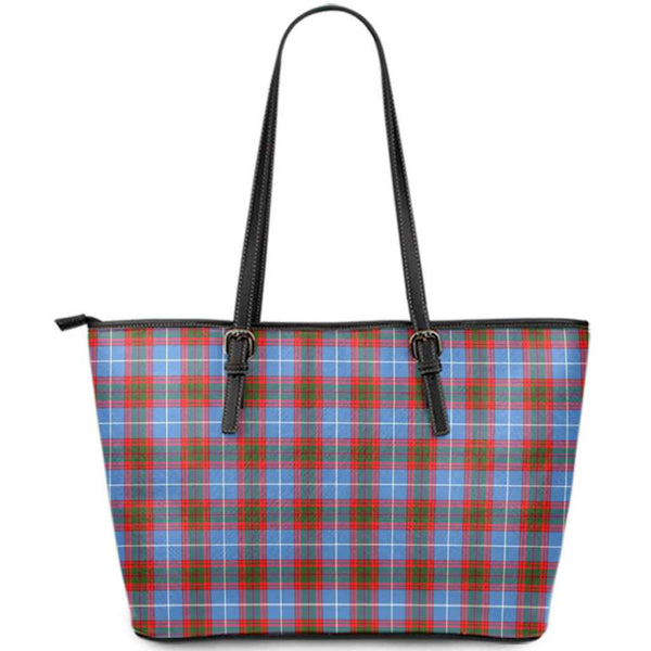 Scottish Edinburgh District Clan Tartan Leather Tote Tartan Plaid