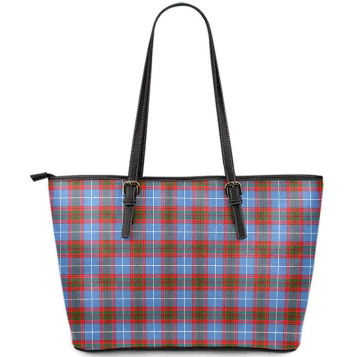 Scottish Edinburgh District Clan Tartan Leather Tote Tartan Plaid