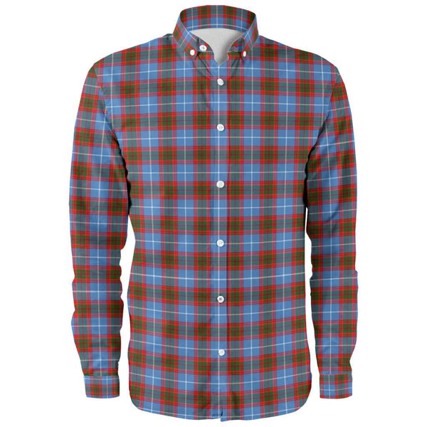 Scottish Edinburgh District Clan Tartan Long Sleeve Shirt Front Side Tartan Plaid
