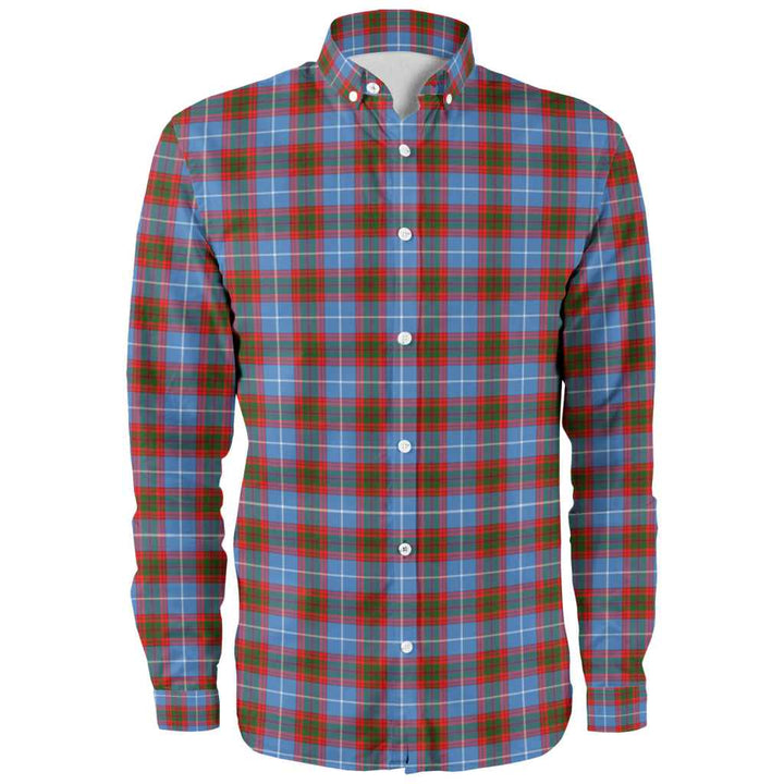 Scottish Edinburgh District Clan Tartan Long Sleeve Shirt Front Side Tartan Plaid