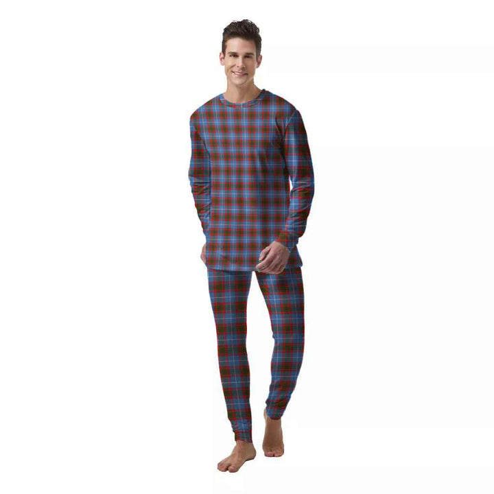 Scottish Edinburgh District Clan Tartan Pajama Set  Men Front Side Tartan Plaid